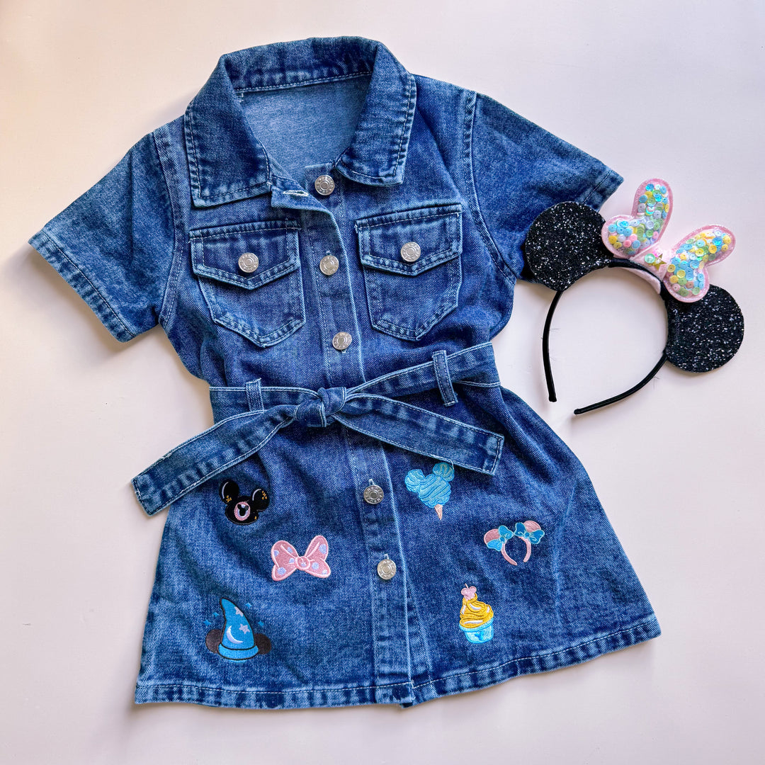 DSY Girl Embroidered Denim Dress – Flamingo Baby Boutique