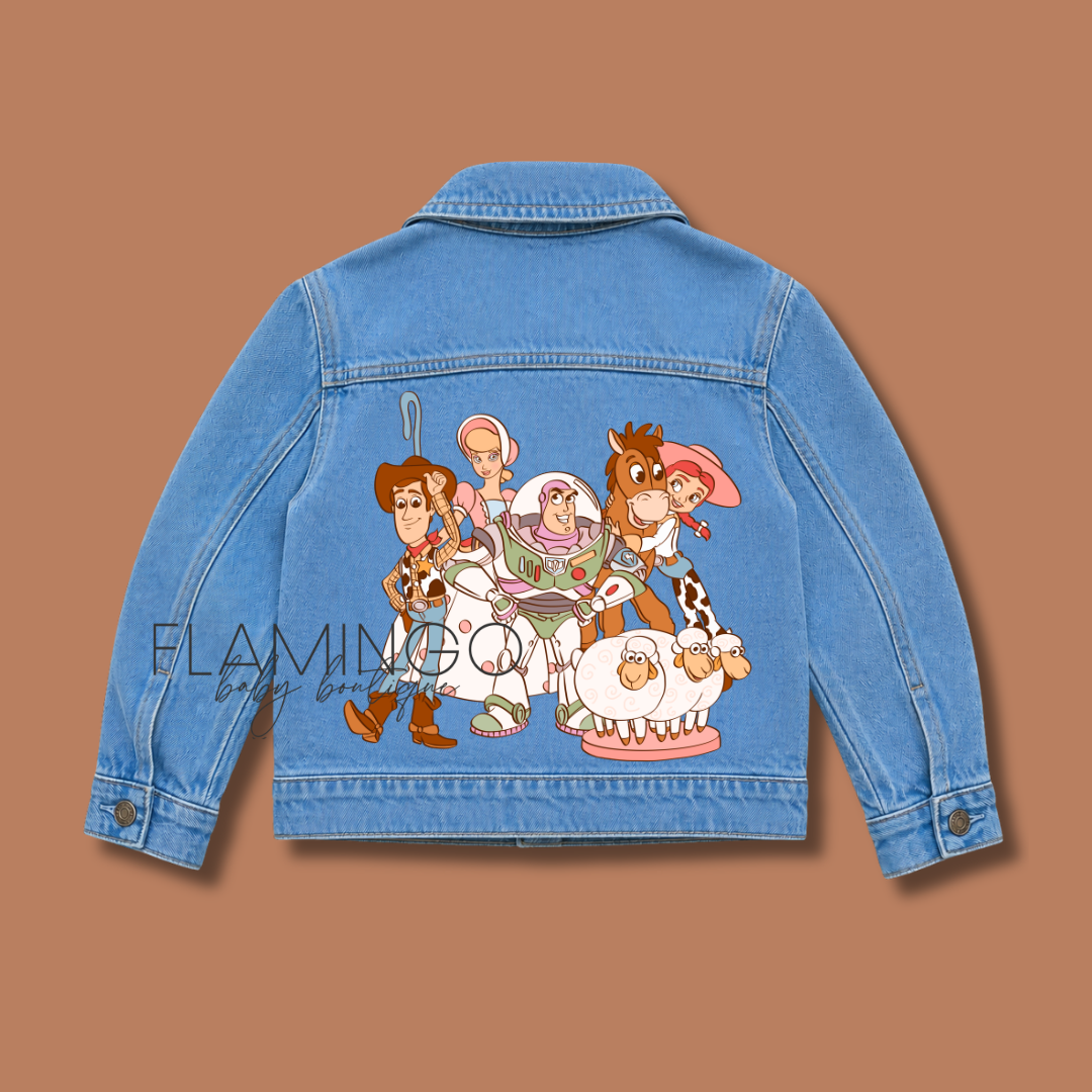 Toy Friends Unisex Denim Jacket (RTS) – Flamingo Baby Boutique